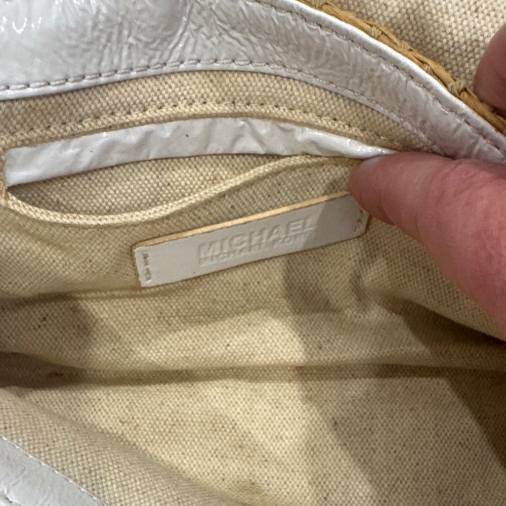 Michael Kors Tan and White Clutch with Gold Chain - Resort Style - Picture 6 of 6